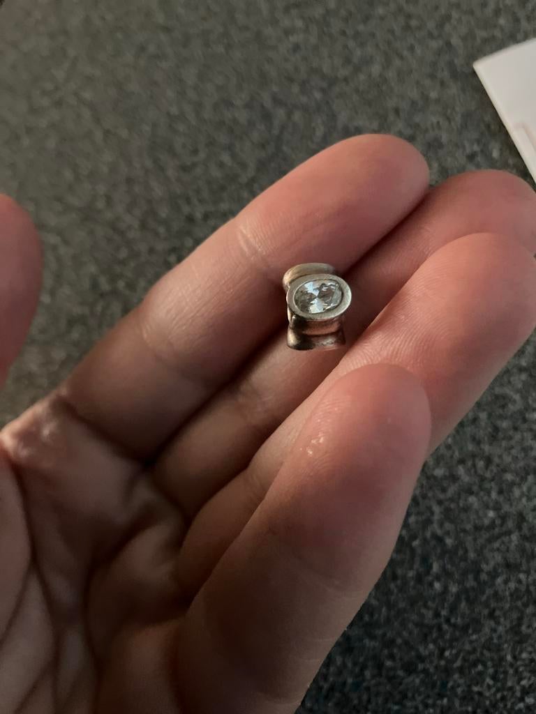 Pandora Bedel 790289CZ met 3 Witte Zirkoniastenen, Verzenden, Pandora, Zo goed als nieuw, 1 bedel