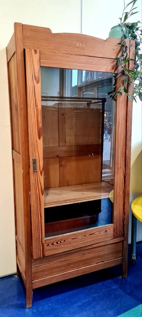 Antieke servieskast grenen, Ophalen, Gebruikt, 50 tot 100 cm, 150 tot 200 cm