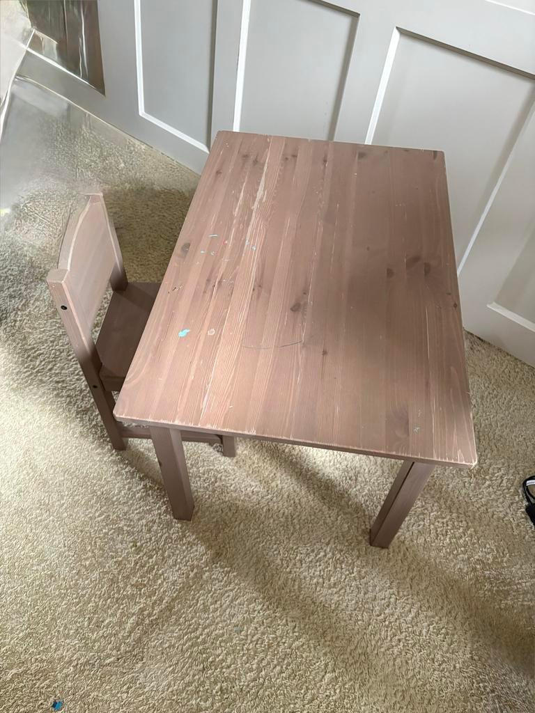 Houten kindertafel met stoel ikea, Kinderen en Baby's, Kinderkamer | Tafels en Stoelen, Ophalen, Gebruikt, Tafel(s) en Stoel(en)