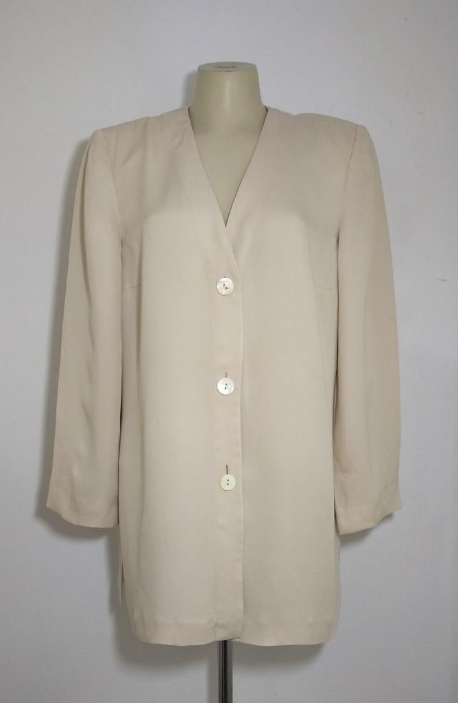 Beige blouse/jasje van 100% zijde van Luisa Spagnoli, Verzenden, Zo goed als nieuw, Maat 46/48 (XL) of groter, Beige