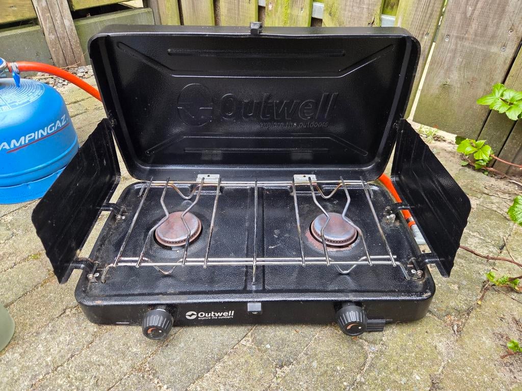 Outwell gaskookstel met gasfles - werkt nog perfect, Ophalen