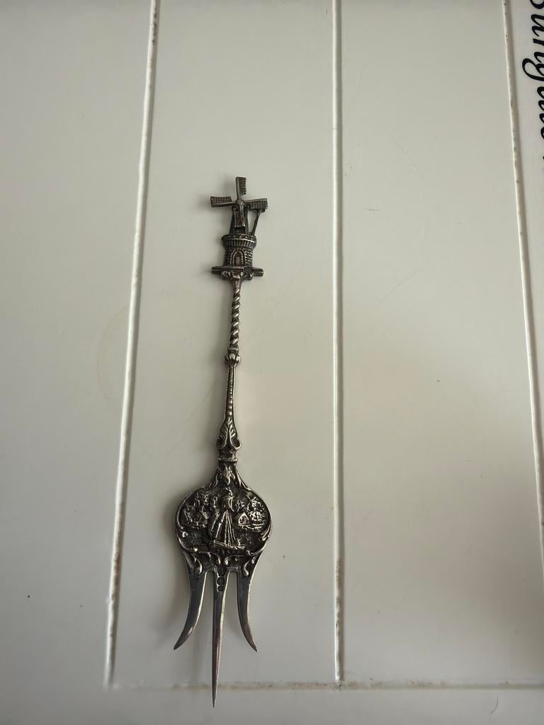 zilveren/ zilver  cakevork  /vork, Antiek en Kunst, Ophalen of Verzenden