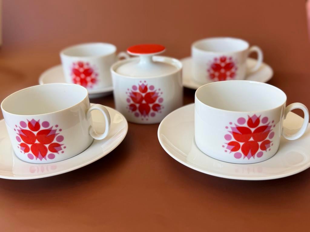 Thomas Germany 'Pinwheel' Koffieservies - Jaren '70 Vintage, Ophalen of Verzenden