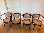 Set van 4 originele Thonet 210 bentwood stoelen rotan, Ophalen, Gebruikt, Bruin, Design