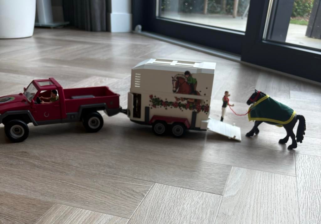 Schleich Paarden Set met Trailer en Paard, Kinderen en Baby's, Speelgoed | Overig, Ophalen of Verzenden, Zo goed als nieuw, Jongen of Meisje
