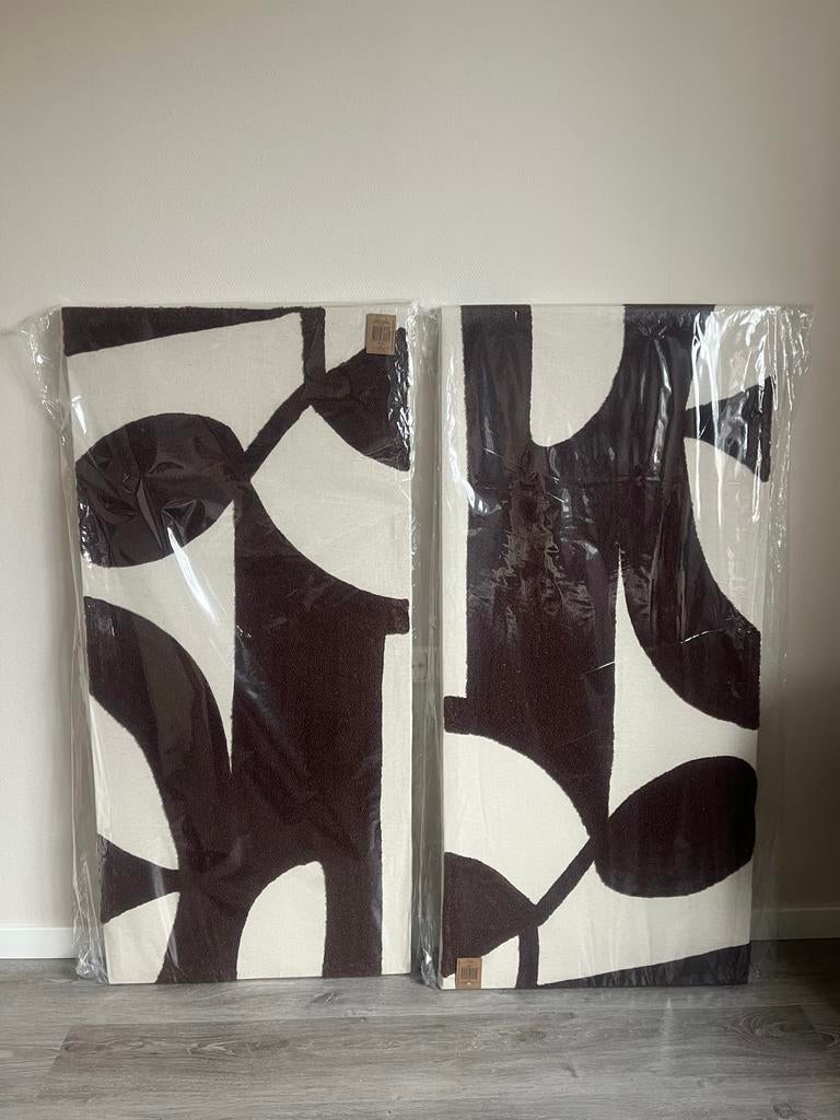 2x Karwei wandkleden, bruin/wit, nieuw in verpakking, Ophalen, Nieuw