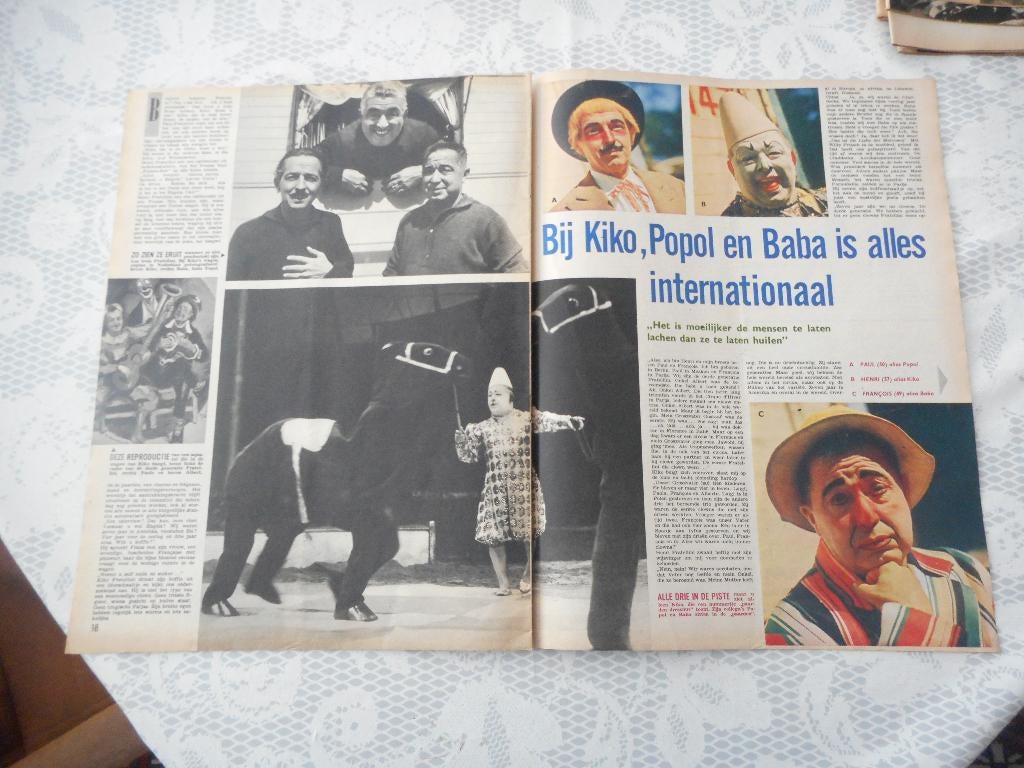 Circus. Kiko. Popol en Baba Fratellini. 1963., Verzamelen, Ophalen of Verzenden, 1960 tot 1980, Knipsel(s)