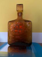 EMPOLI. BRUTALIST KARAF. —. AMBER/ HONINGKLEUR,, Antiek en Kunst, Ophalen of Verzenden