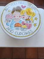 Cupcake set met 4 bordjes blond amsterdam, Ophalen of Verzenden, Zo goed als nieuw