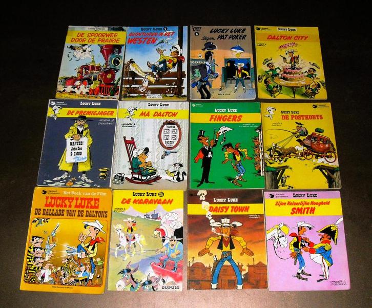 Lucky Luke Stripalbums Stripboeken Strips, Boeken, Stripboeken, Gelezen, Meerdere stripboeken, Ophalen of Verzenden