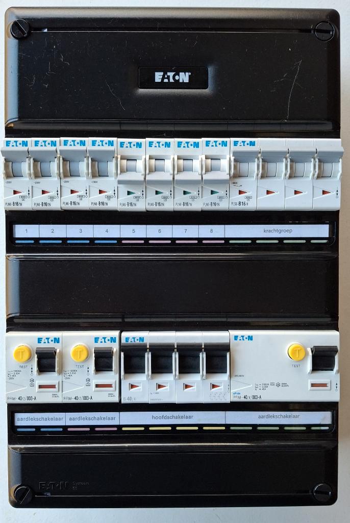 Eaton Holec Kookgroep 3fas groepenkast meterkast stoppenkast, Doe-het-zelf en Verbouw, Elektra en Kabels, Gebruikt, Overige typen