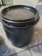Zwarte kunststof ton met schroefdeksel, Ophalen, Gebruikt, Kunststof, Met deksel