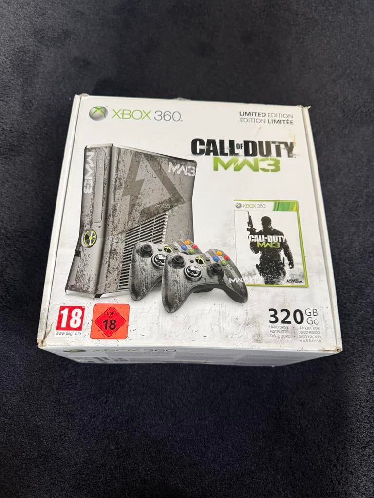 Xbox 360 MW3 Limited Edition met doos en 2 controllers, 320 GB, Met 2 controllers, Met headset, Ophalen of Verzenden