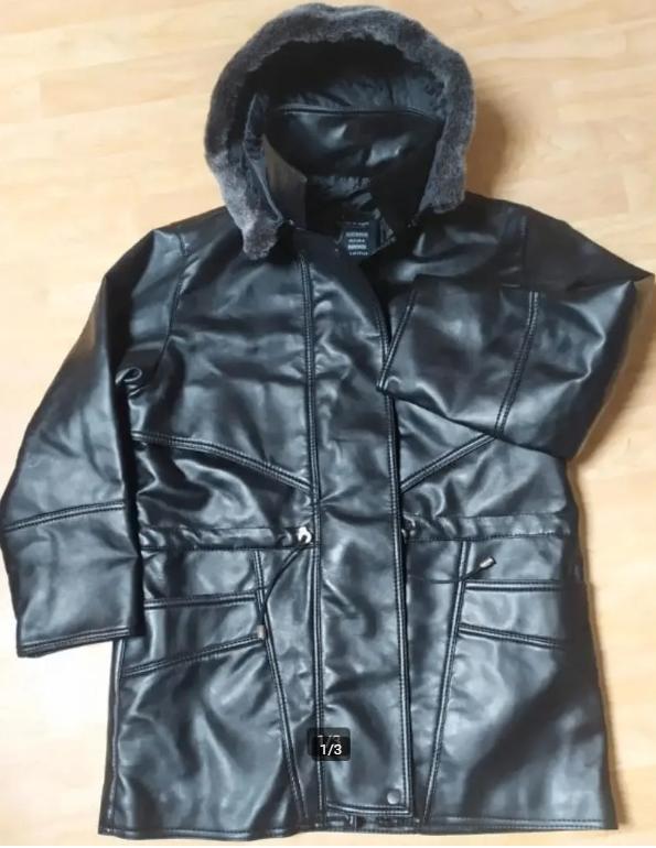 Imitatieleren damesjas Textile Group Milano maat L, Kleding | Dames, Jassen | Winter, Zo goed als nieuw, Maat 42/44 (L), Zwart