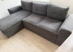 JYSK Slaapbank chaise longue VEJLBY donkergrijze stof, Ophalen, Gebruikt, Hoekbank, Driepersoons