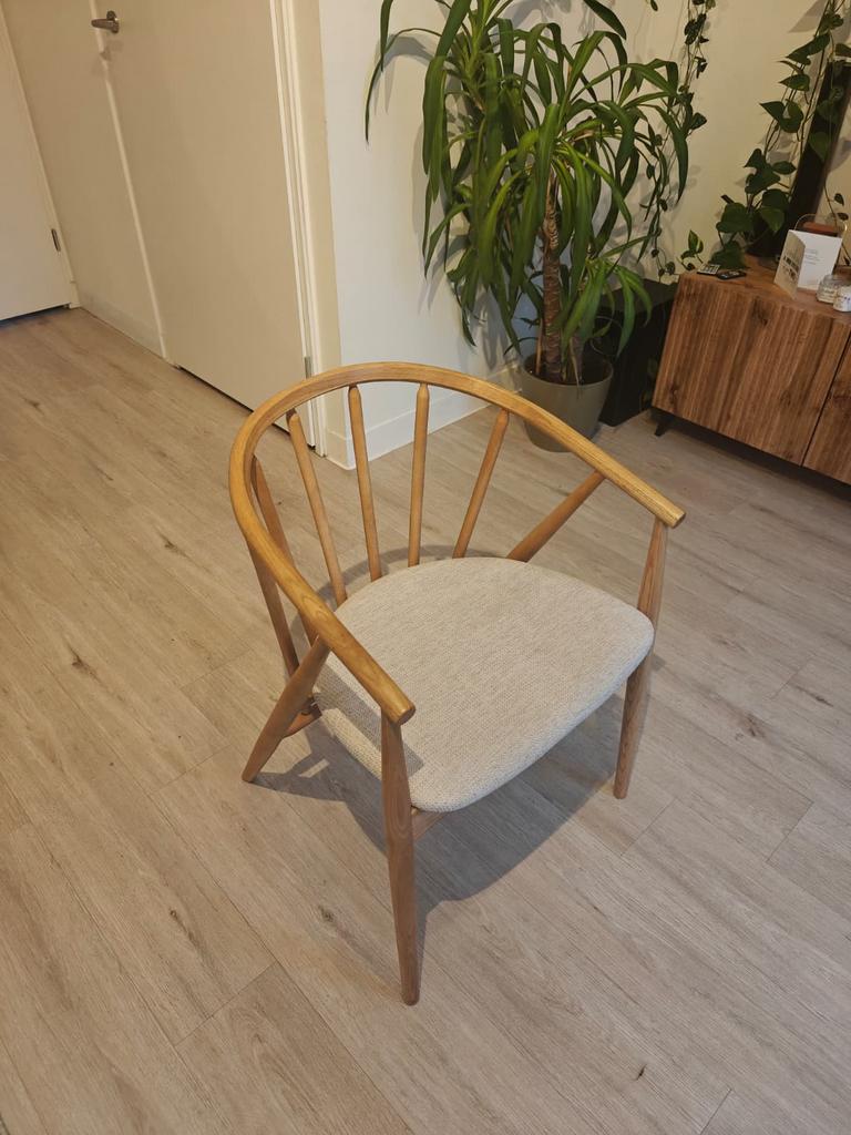4 Stoelen (JYSK / LYKSBORG), Huis en Inrichting, Stoelen, Ophalen, Wit, Scandinavisch, Zo goed als nieuw