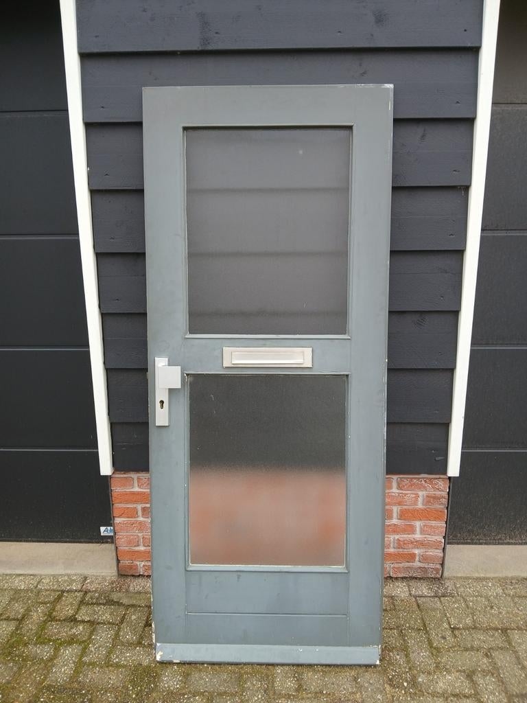 Voordeur 88 x 211 cm met enkelglas, Ophalen, Gebruikt, 80 tot 100 cm, Buitendeur