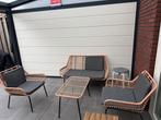 Loungeset Action met glazen tafel en 4 zitplaatsen, 4 zitplaatsen, Gebruikt, Ophalen of Verzenden, Loungeset