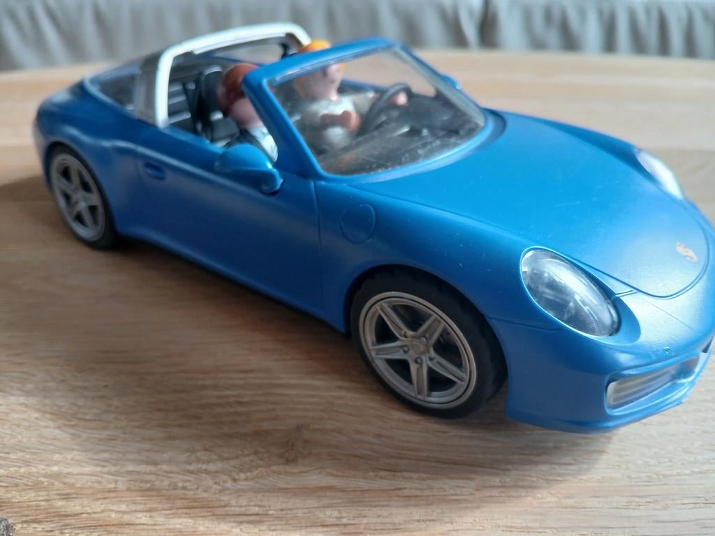Blauwe Porsche speelgoedauto met verlichting, Ophalen of Verzenden, Gebruikt