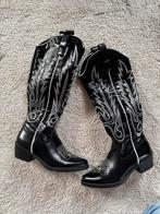 Cowboy Laarzen Zwart Wit Basic - 38, Ophalen of Verzenden, Zo goed als nieuw, Zwart, Hoge laarzen
