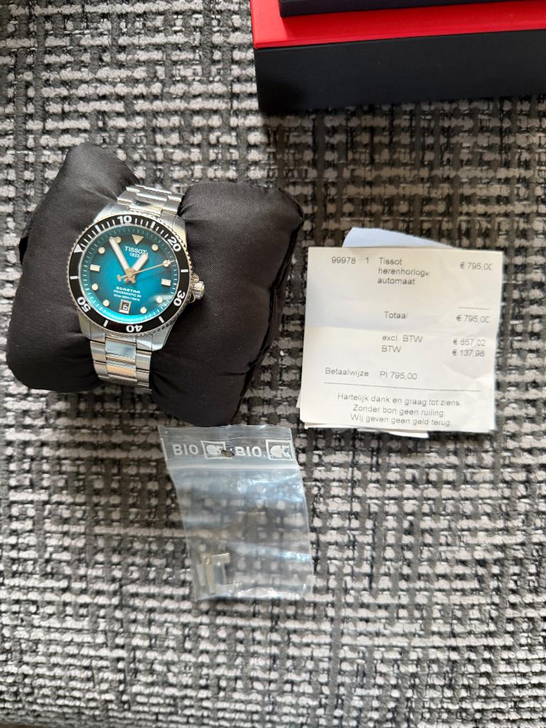 Tissot herenhorloge Automaat, Staal, Polshorloge, Zo goed als nieuw, Ophalen