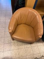 Comfortabele leren fauteuil - Zo goed als nieuw, Huis en Inrichting, Stoelen, Ophalen, Bruin, Kringloop, Kringloop