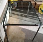 Vintage eettafel glazenplaat en chroom poten € 30,00, Huis en Inrichting, Tafels | Eettafels, Ophalen, Gebruikt, 50 tot 100 cm