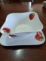 Bieden Aardbeien vergiet met schaal, Ophalen of Verzenden