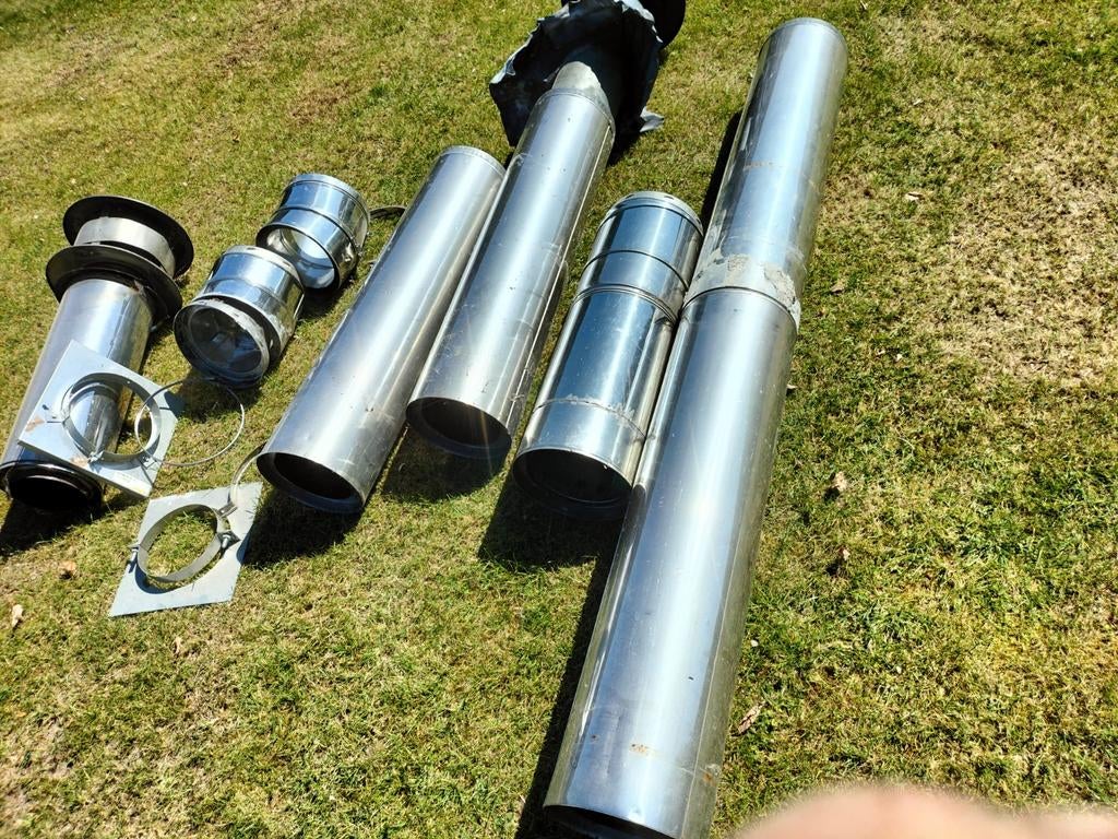 RVS rookkanaal / afvoerpijp voor kachel of afzuiger, Ophalen of Verzenden, Gebruikt, Ventilator en Afzuiger