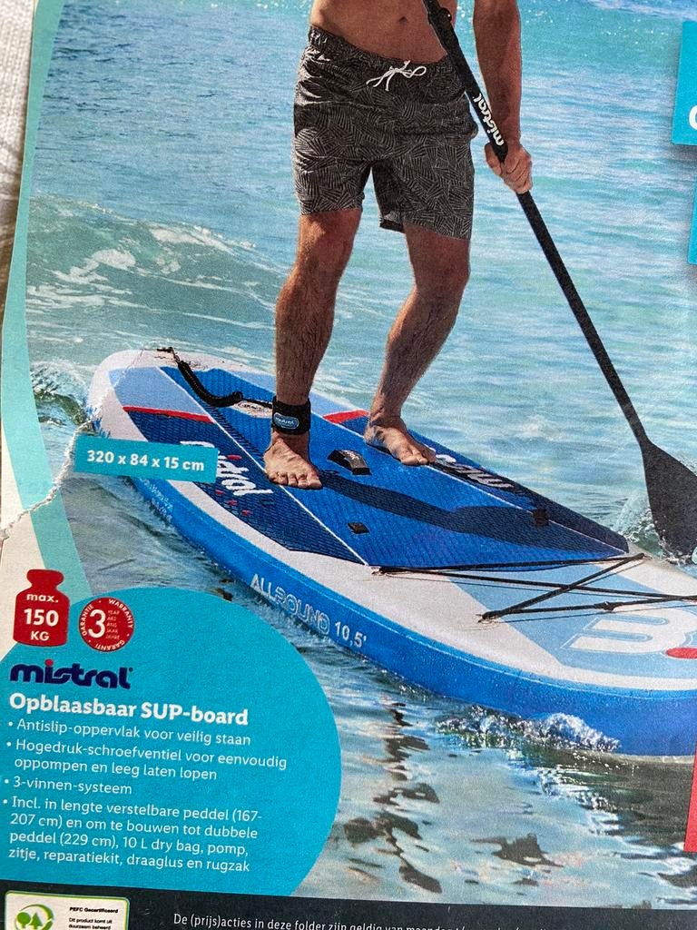 Mistral sup compleet, Watersport en Boten, Suppen, Ophalen of Verzenden, Zo goed als nieuw, SUP-boards