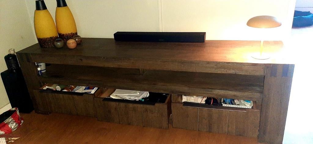 Mooie tv kast van acasiahout,, Ophalen of Verzenden, Zo goed als nieuw, 25 tot 50 cm, Minder dan 100 cm