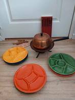 Koperen Fonduepan met Toebehoren, Witgoed en Apparatuur, Fonduesets, Ophalen of Verzenden, Brander, Fonduepan
