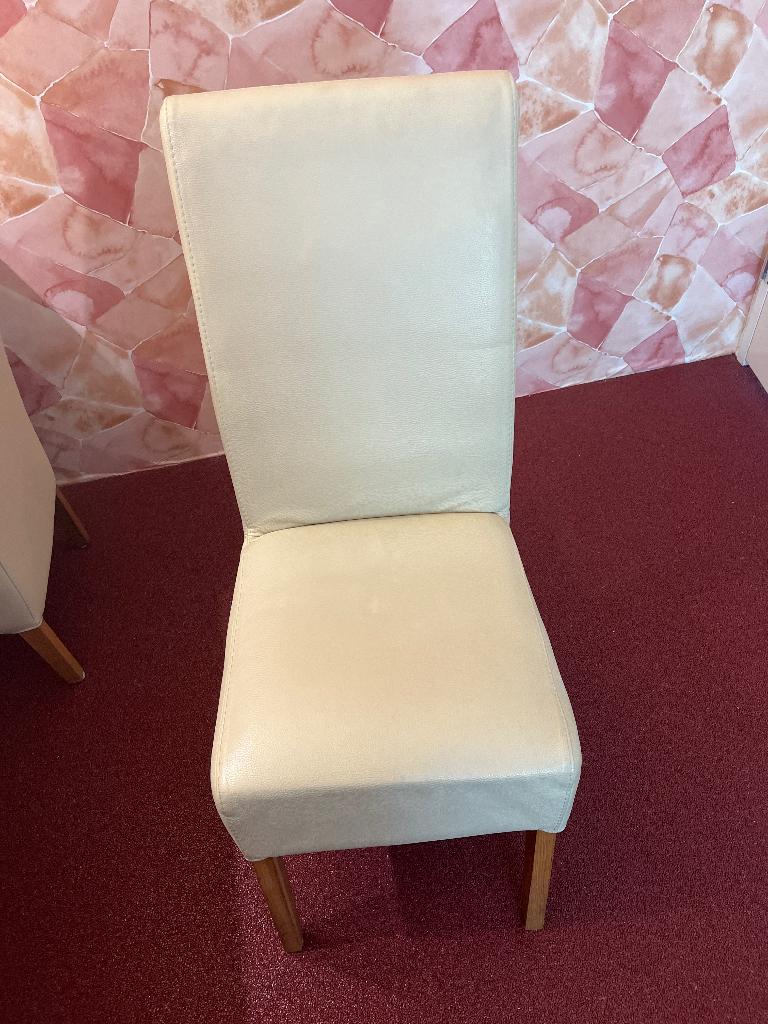 4 Eetkamerstoelen, Huis en Inrichting, Stoelen, Ophalen, Gebruikt, Overige kleuren, Leer