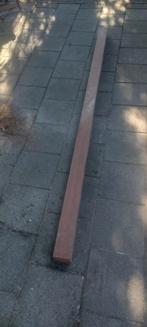Hardhouten houten balk, bruin, plus minus 242 cm lang, Doe-het-zelf en Verbouw, Hout en Planken, Ophalen, Gebruikt, Balk, Overige houtsoorten