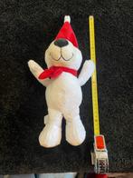 Witte knuffelbeer met rode muts en sjaal, Ophalen of Verzenden, Gebruikt, Beer