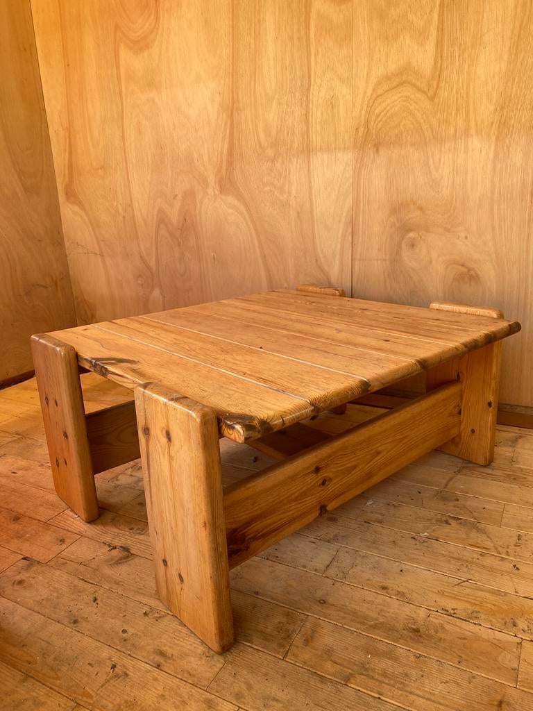 Salontafel grenen retro, Ophalen, 50 tot 100 cm, Vierkant, 50 tot 100 cm