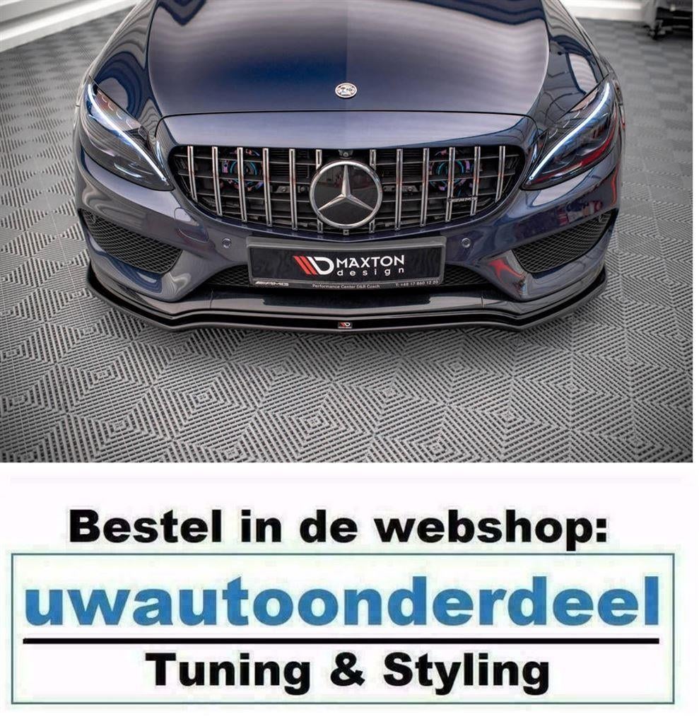 Spoiler Lip Splitter Voor Mercedes C Klasse W205 AMG Line, Verzenden, Automotive Parts, A.parts@hotmail.nl, Trasmolenlaan 12 3447 GZ Woerden