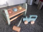Houten HAMERBANKJE+AUTO van Little Dutch, als nieuw, Ophalen of Verzenden, Zo goed als nieuw, Overige typen