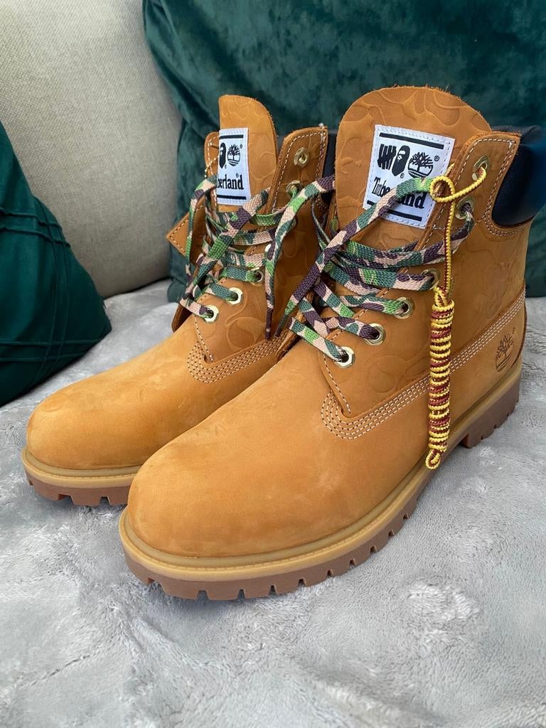 Timberland x Bape Boots Maat 44,5, Bruin, Boots, Ophalen of Verzenden, Timberland x Bape