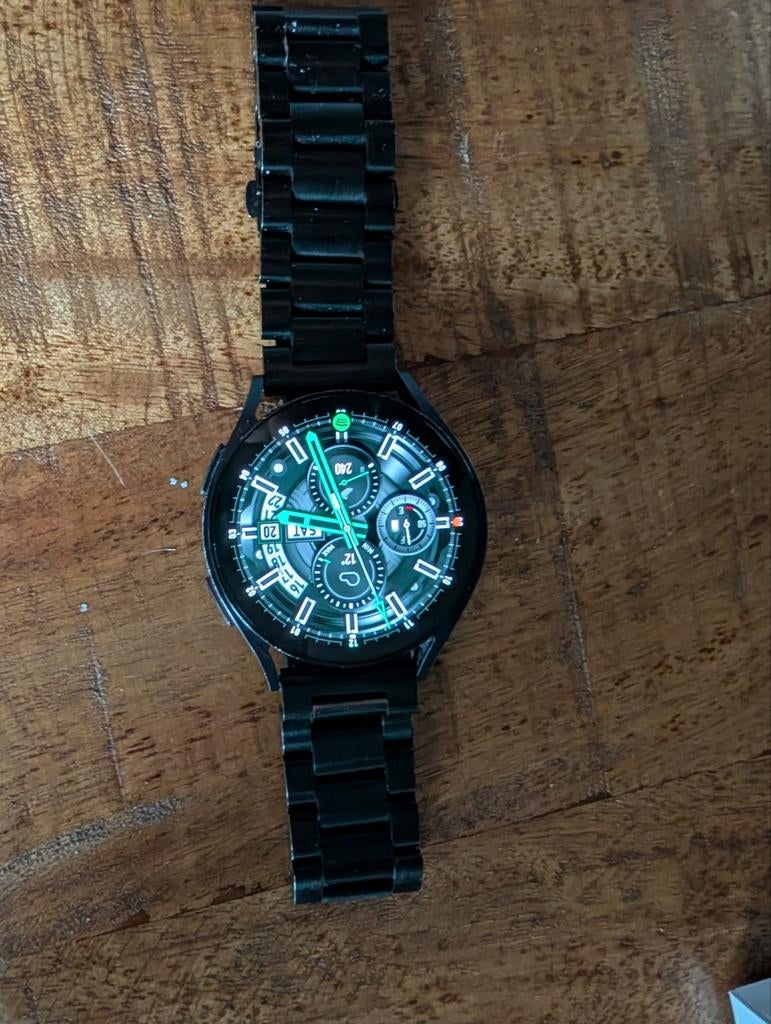 Samsung Galaxy Watch 6 met extra metalen band, Gebruikt, Zwart, Samsung ⌚️, Ophalen of Verzenden