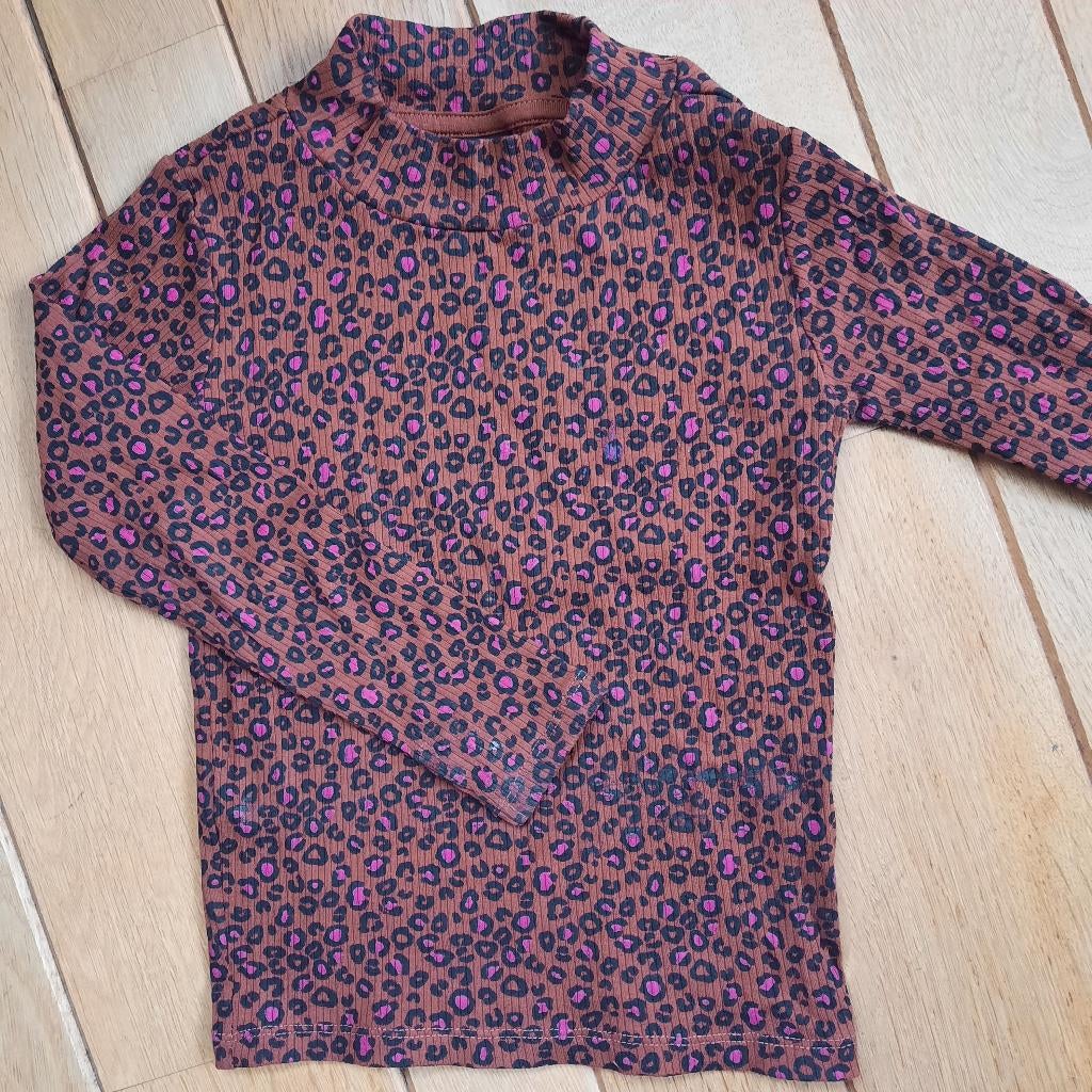KIDS shirt lange mouw bruin luipaard maat 110/116 - nieuw -, Kinderen en Baby's, Kinderkleding | Maat 110, Meisje, Kids, Nieuw