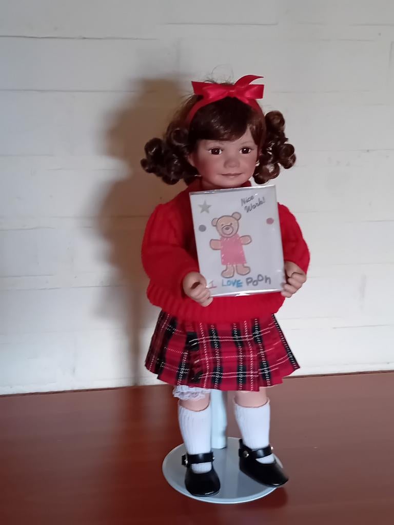 Ann Timmerman Disney Pooh porseleinen popje 35cm, Ophalen of Verzenden, Gebruikt, Pop