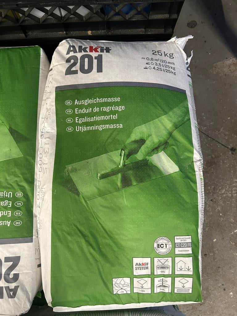 AKKIT 201 Egalisatiemortel CT C20 F6 25 kg, Ophalen, Overige materialen, Overige typen, Nieuw