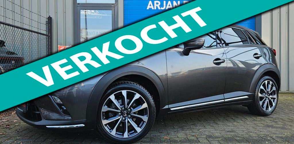 Mazda CX-3 2.0 121PK Automaat Acc Hud Keyles 360cam Trekhaak, 1998 cc, Zwart, 4 cilinders, Leder en Stof