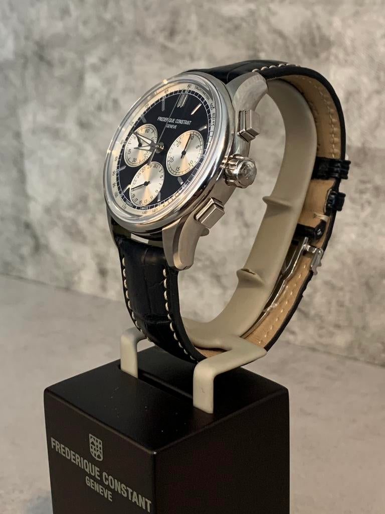 Frederique Constant Classic Flyback Chronograph, Overige merken, Leer, Staal, .