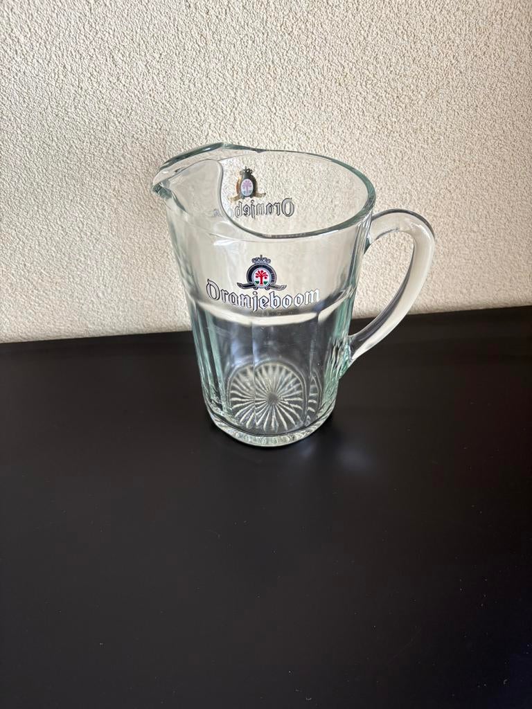 Vintage Oranjeboom bierkan / waterkan, Verzamelen, Biermerken, Ophalen, Zo goed als nieuw, Glas of Glazen, Oranjeboom