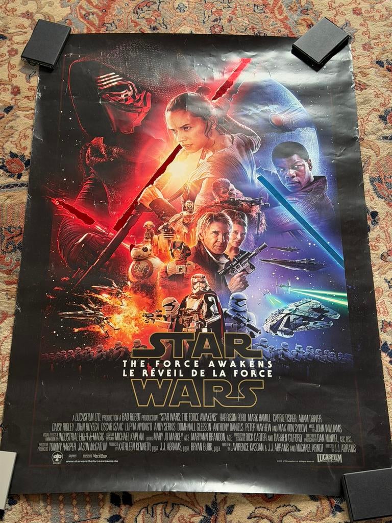 STAR WARS POSTER - THE FORCE AWAKENS, Rechthoekig Staand, Ophalen of Verzenden, Zo goed als nieuw, A1 t/m A3