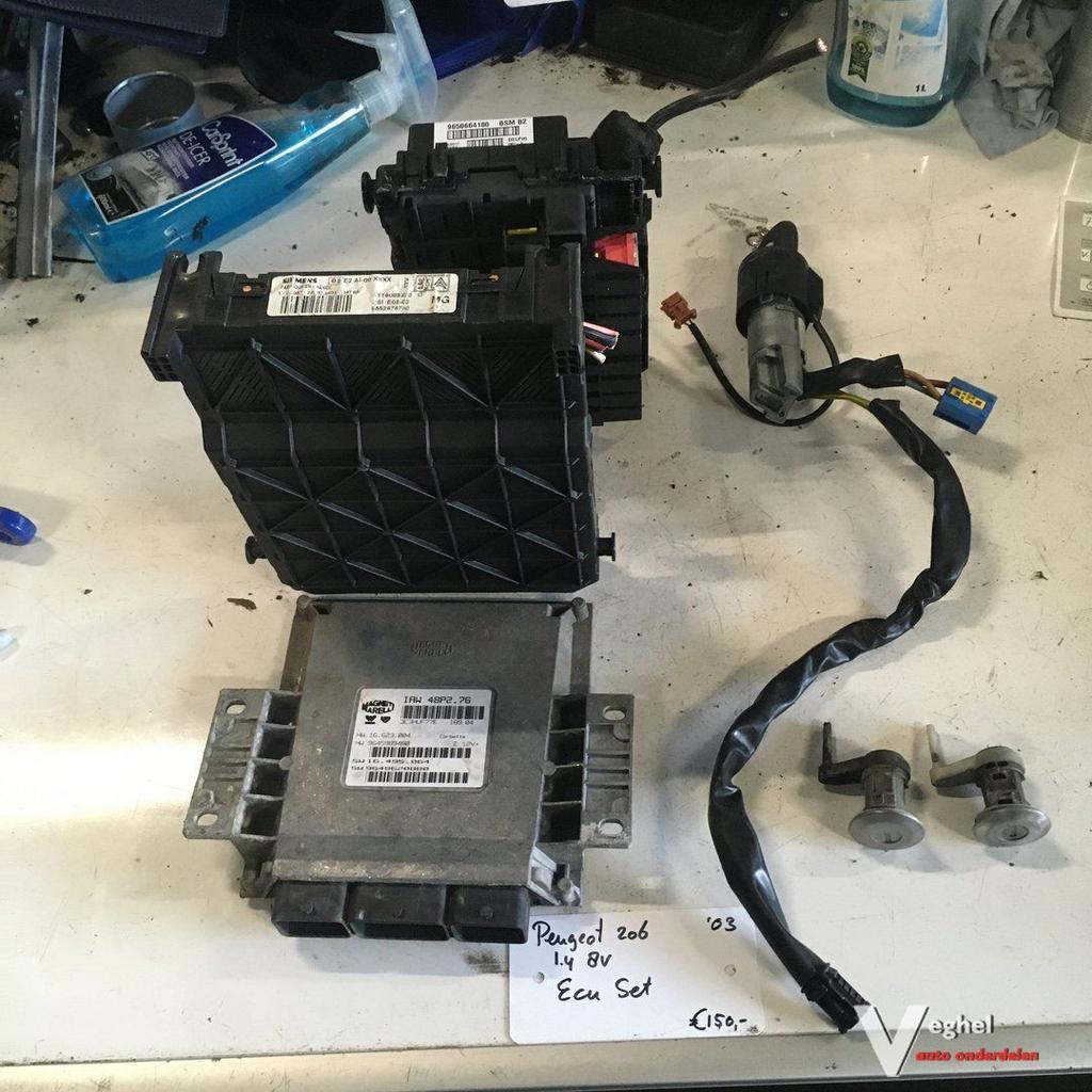 Peugeot 206 1.4 8v 2003 ECU Set, Gebruikt, -, -, Ophalen of Verzenden