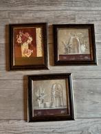 3 Schilderijen - rood/bruin - als nieuw, Minder dan 50 cm, Ophalen of Verzenden, Zo goed als nieuw, Schilderij