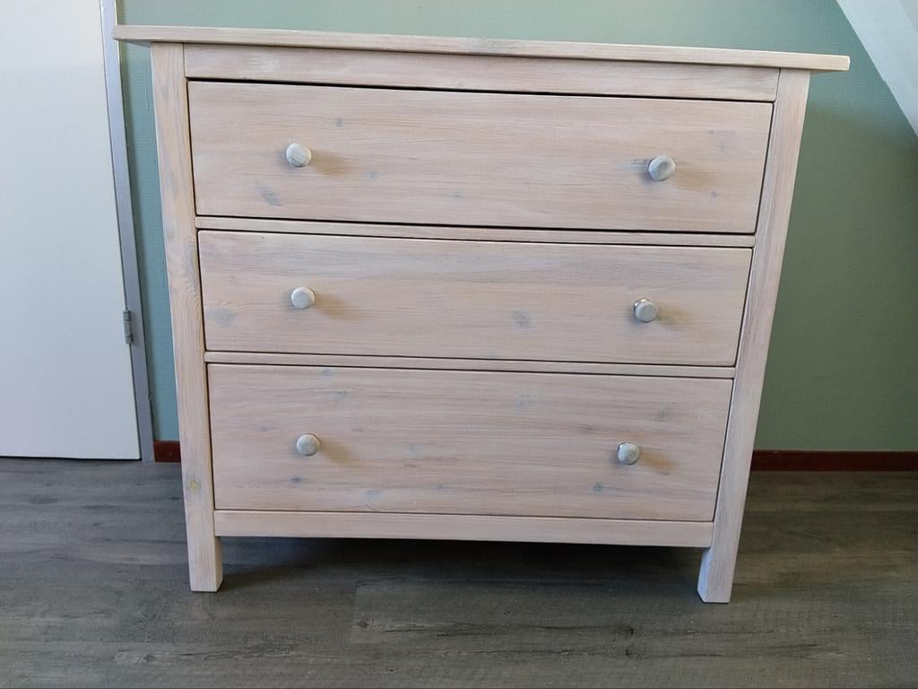 Ikea Hemnes Ladekast Commode white wash, Ophalen, Gebruikt, Scandinavisch, Klassiek, 100 tot 150 cm